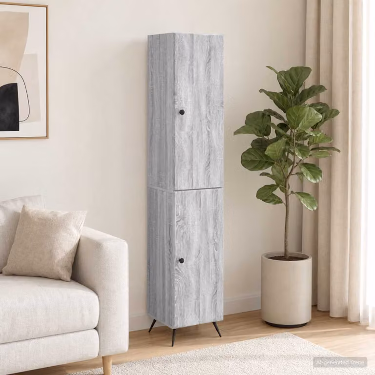 Set di 2 armadi a muro moderni vidaXL in legno ingegnerizzato grigio opaco