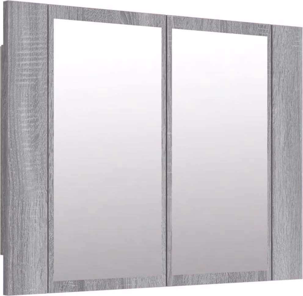 Mobile Specchio LED Grigio Sonoma 60x12x45cm Legno Multistrato