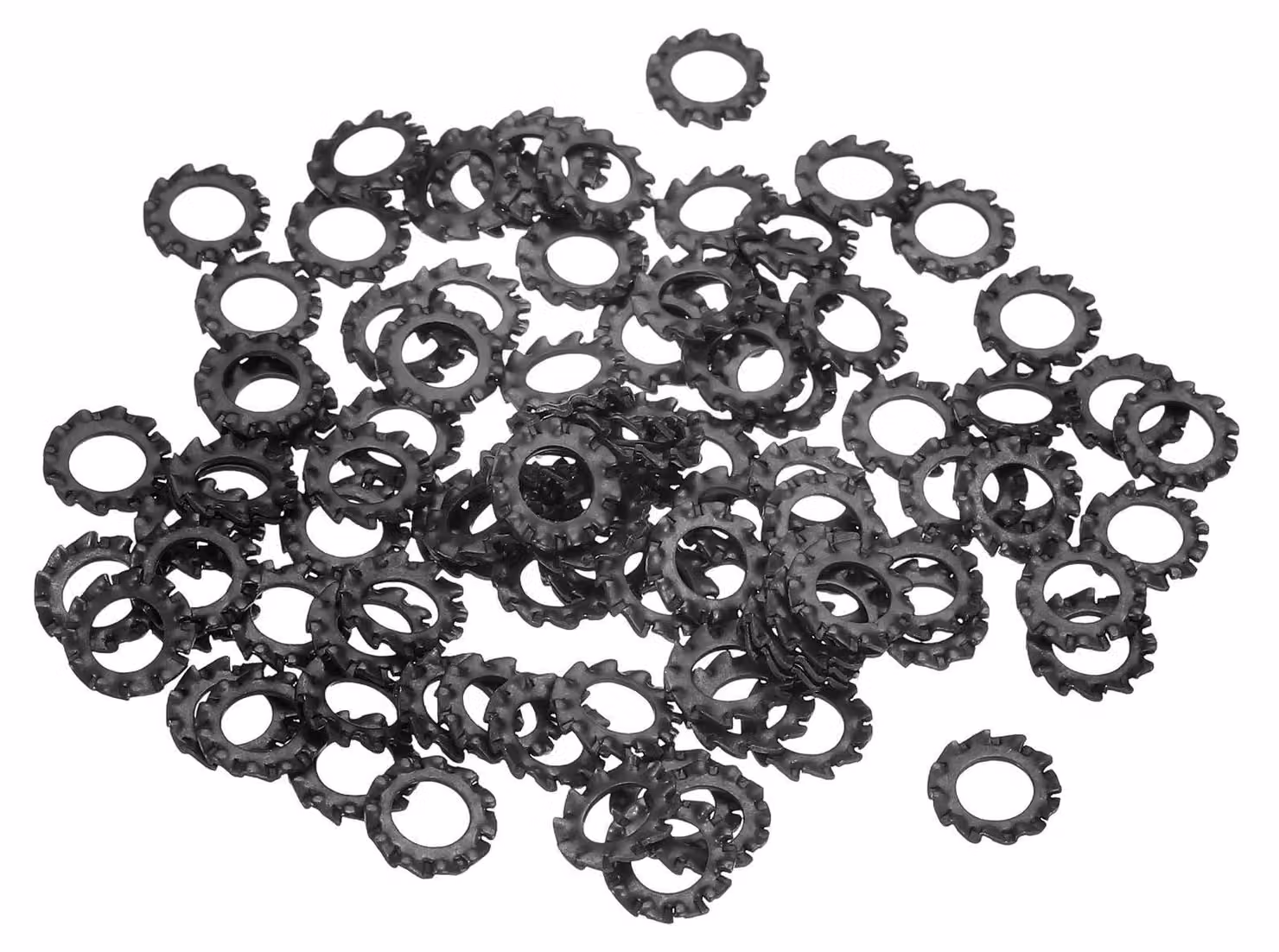 100 rondelle di sicurezza a scanalature M4 per uso esterno, colore nero