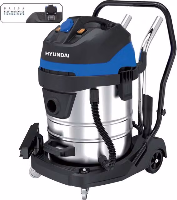 Aspirasolidi e Aspiraliquidi Hyundai 45060 Blu in Acciaio Inox con Capacità 60 LT