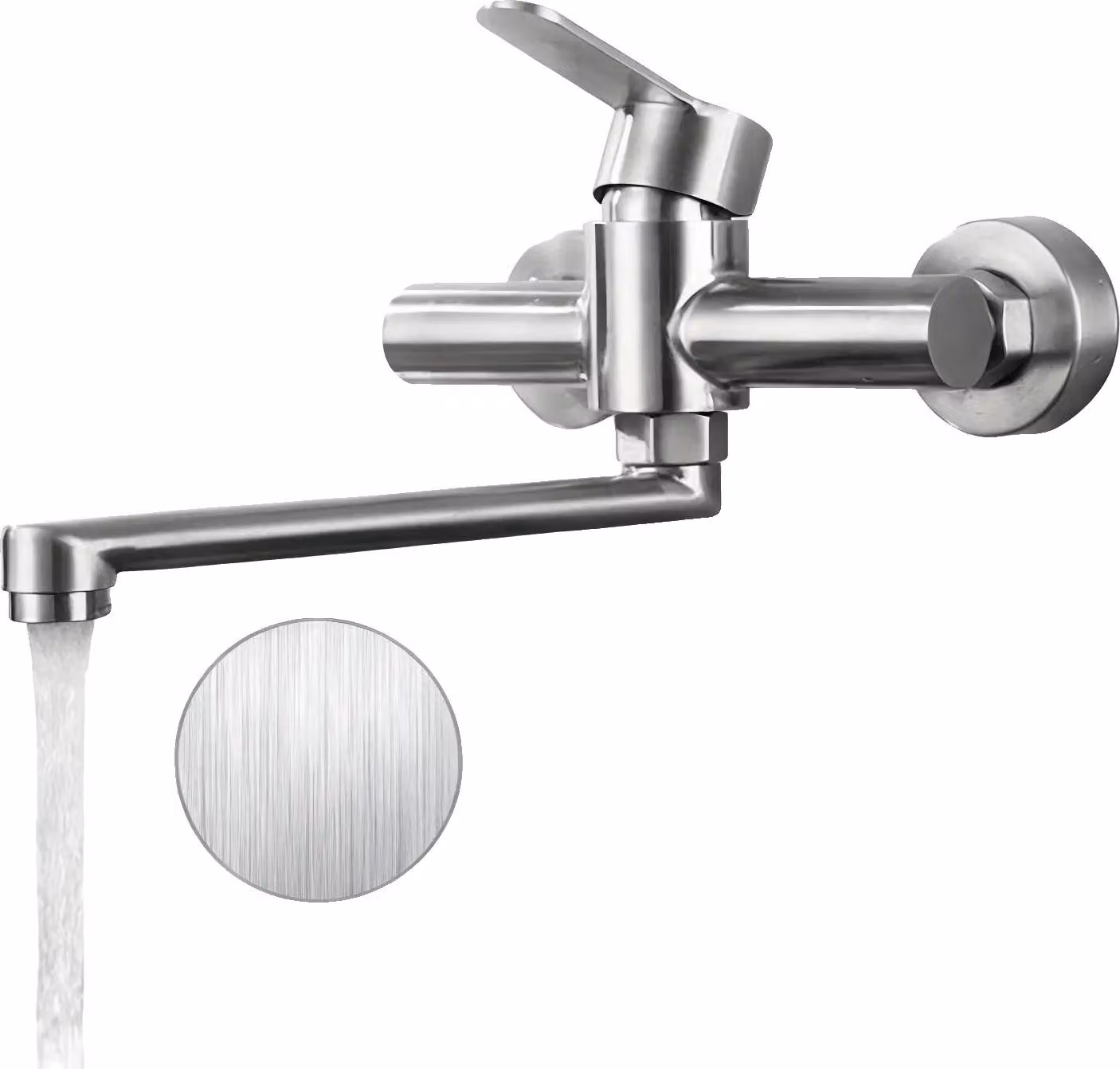 Rubinetto da cucina, girevole a 360°, monocomando, acciaio inossidabile, design moderno, portata massima 7,5 l/min