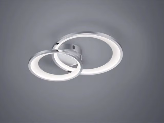 Plafoniera Granada Doppio Cerchio Cromo Led 29w Dimmerabile L59 cm Trio Lighting