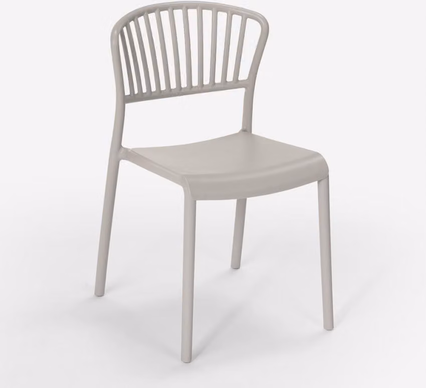 Sedia in polipropilene dal design moderno per cucina bar ristorante e outdoor Vivienne - Grigio
