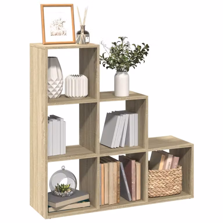 Libreria Divisorio a Scala vidaXL con 3 Ripiani in Rovere Sonoma, Design Moderno, L/P/H: 99 x 29 x 99 cm