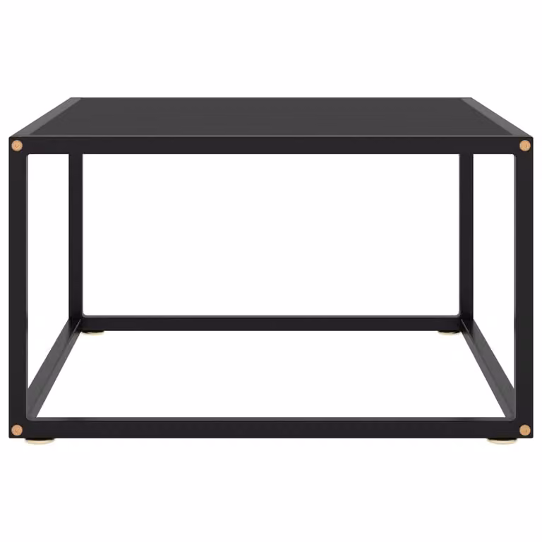 vidaXL Tavolino nero con vetro nero 60x60x35 cm