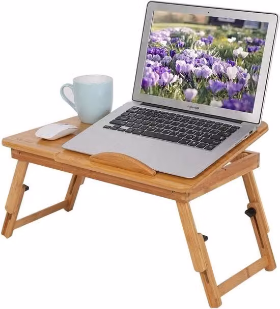 Tavolo da letto con tavolo da lavoro, tavolo da notte pieghevole, tavolo da letto per computer, tavolo da colazione con gambe pieghevoli