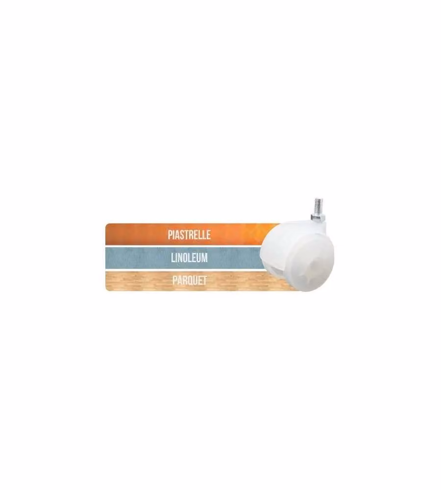 Ruota Nylon Mm.50 Neutra Con Perno M8X15