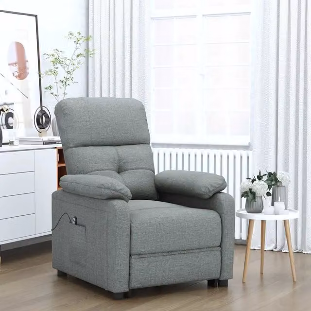 Poltrona Elettrica Reclinabile-Divano Sedia Grigio Scuro in Tessuto 964549
