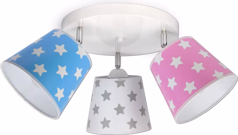Lampada da soffitto Lampada da soffitto Lampada per bambini Lampada a stella multicolore in metallo 230V 299 300 G3 (300-G3 star, rosa-bianco-blu)