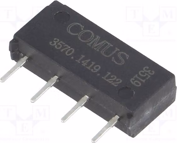 1 relè: Tensione massima di funzionamento: 200 VDC, Potenza: 10 W, Corrente: 500 mA, Bobina: 12 VDC, Montaggio: Through-hole (THT), Codice prodotto: 3570.1419.122, Tipo: Elettromagnetico