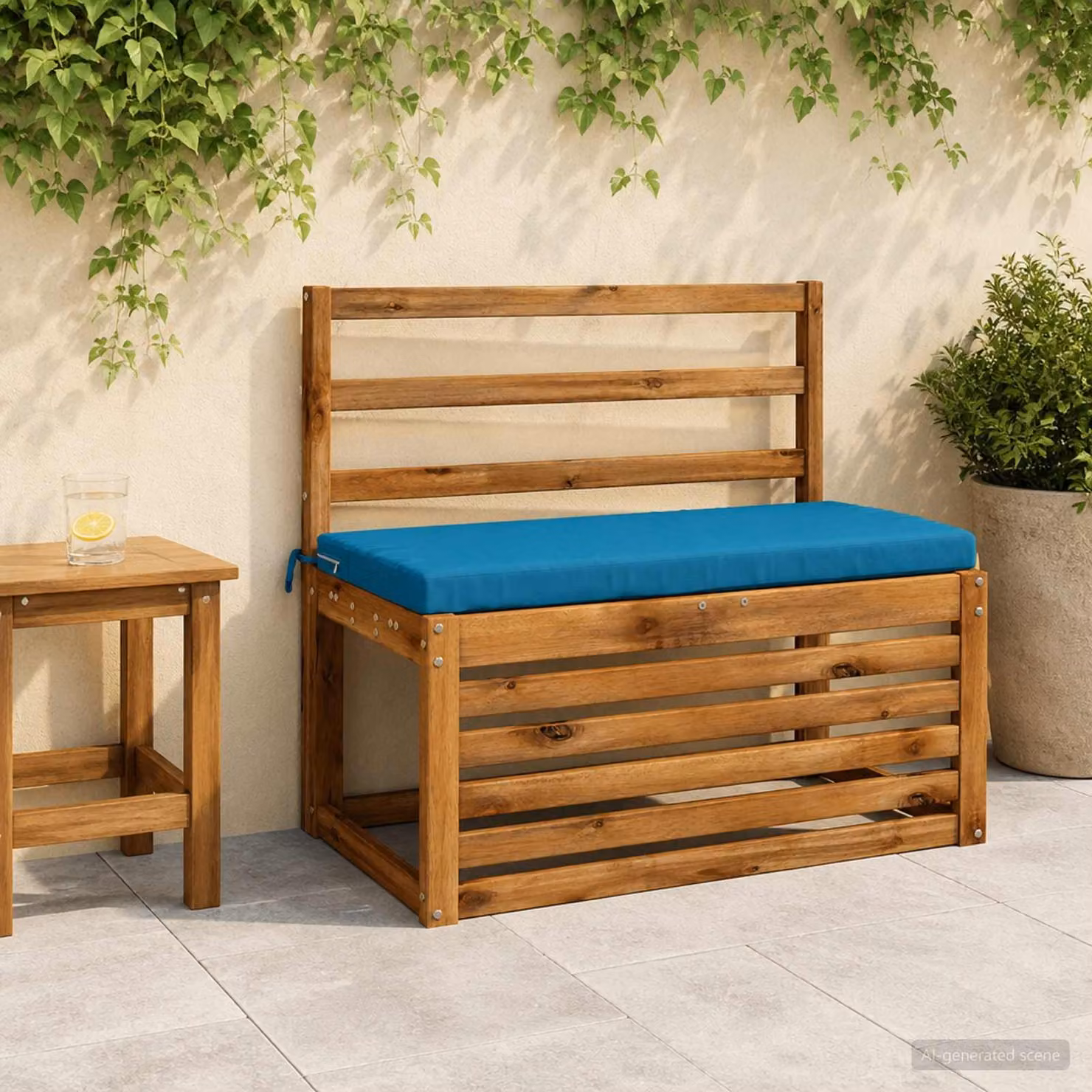 Cuscino per panchina vidaXL SOEST rettangolare in poliestere azzurro con rivestimento rimovibile e resistente ai raggi UV