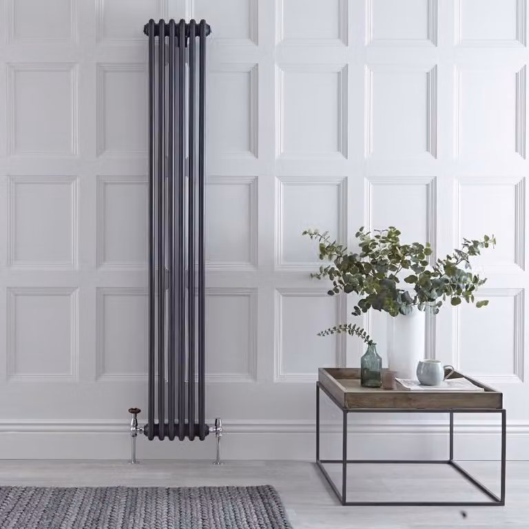 Radiatore Verticale Antracite Stile Ghisa 1800x293mm 900W Regent Hudson Reed