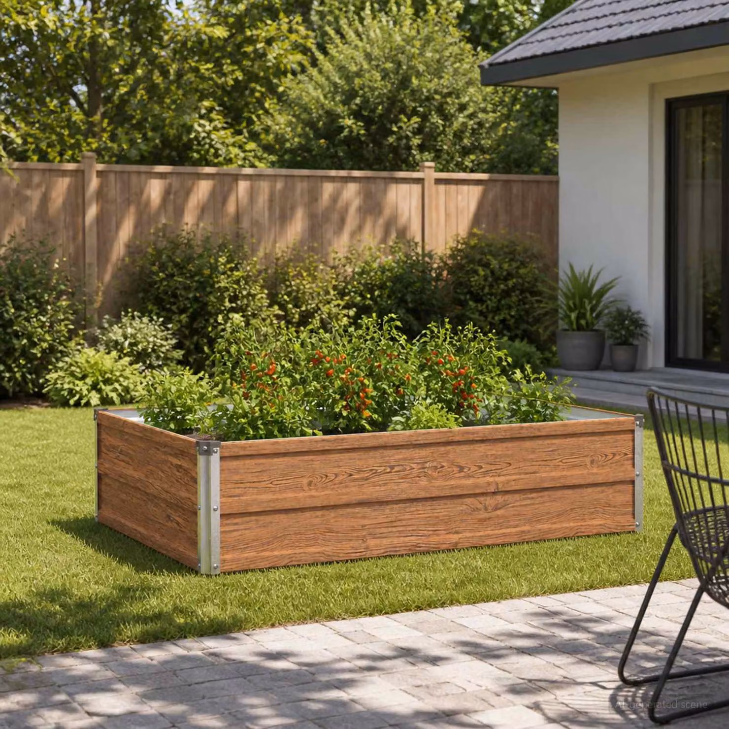 Letto rialzato da giardino vidaXL in metallo Corten marrone L: 100 cm, P: 80 cm, H: 24 cm