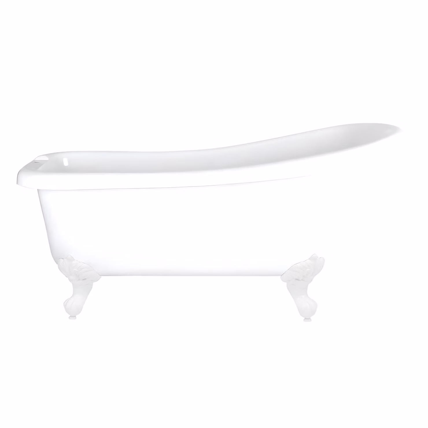 Vasca Centro Stanza Acrilico Schienale Alto 1710x740mm - Piedini bianchi - Legend