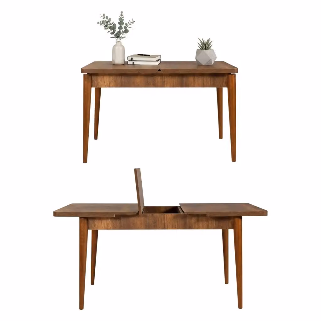 Tavolo da pranzo allungabile DMORA moderno rettangolare marrone L: 130 cm, P: 80 cm, H: 77 cm – 2