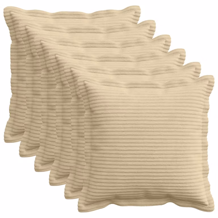 Set di 6 federe vidaXL HOUTEN in velluto a coste, Grigio Verde Chiaro, 50 x 50 cm