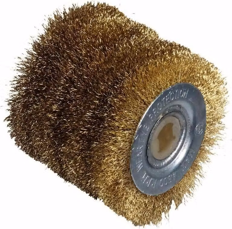 Spazzola metallica grande - filo di ottone da 0,3 mm - Ø60 mm - L60 mm