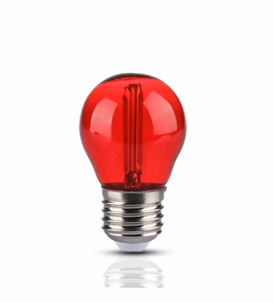V-TAC Lampadina LED E27 2W G45 Filamento Colore Rosso