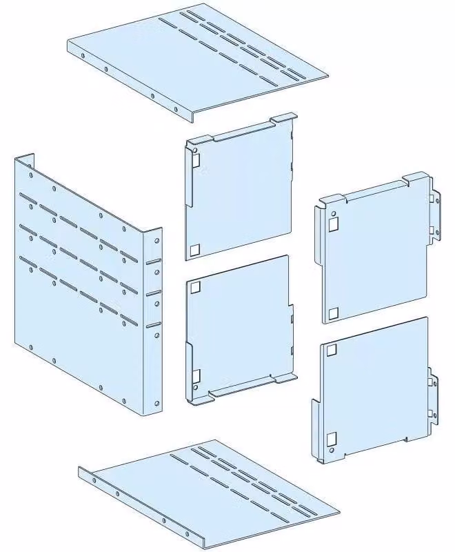 Schneider Electric PrismaSeT-P, pannello di separazione, forma 4, per prolunga di collegamento laterale o posteriore, larghezza = 200 mm, altezza = 4-6 moduli LVS04954
