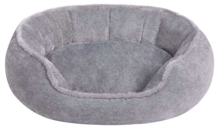 Cuccia per gatti, forma rotonda, grigia, 55x50x15 cm, traspirante, in peluche, realizzata in cotone PP