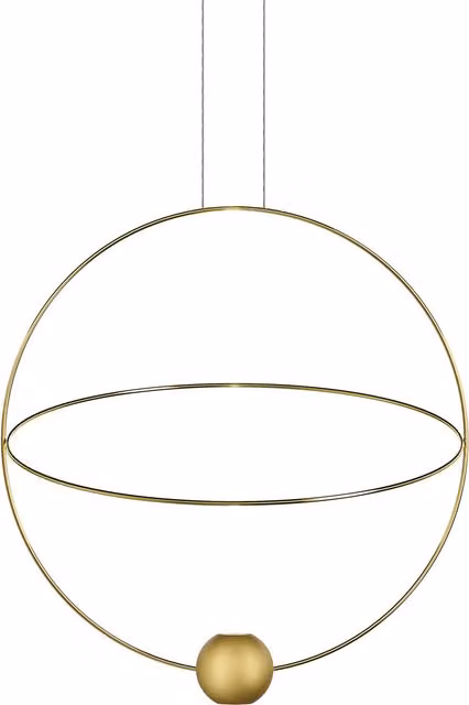 Lampada a sospensione Lodes Elara in metallo oro/ottone con tecnologia LED dimmerabile e altezza regolabile