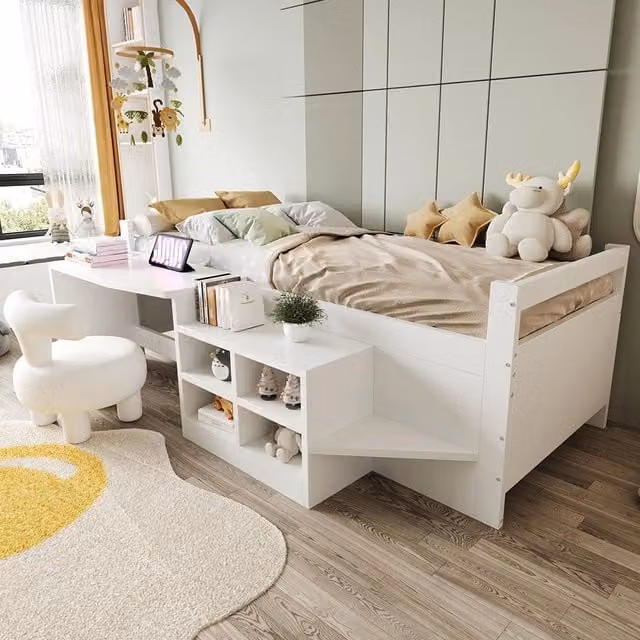 Letto bambino 90x200cm?- Xylo - legno scrivania bianco