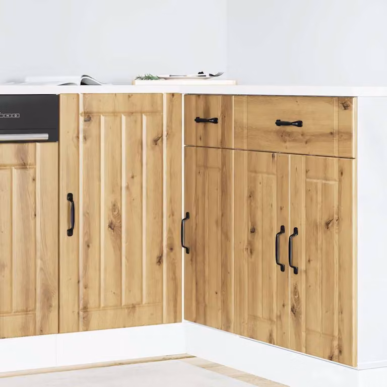 Base da cucina mobile vidaXL Lucca marrone in legno e MDF con ante a cerniera