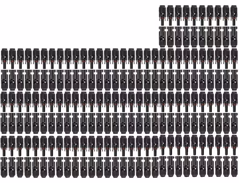 Kit di connettori solari, 1000V, 30A, compatibili con cavi da 2,5-6mm², contiene 100 paia, resistenti agli agenti atmosferici