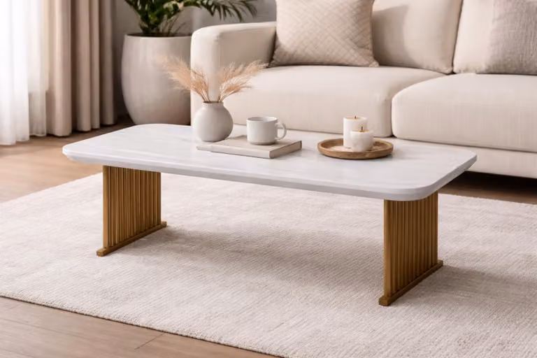 Tavolino da caffè bianco elegante, ideale per il soggiorno, mobile