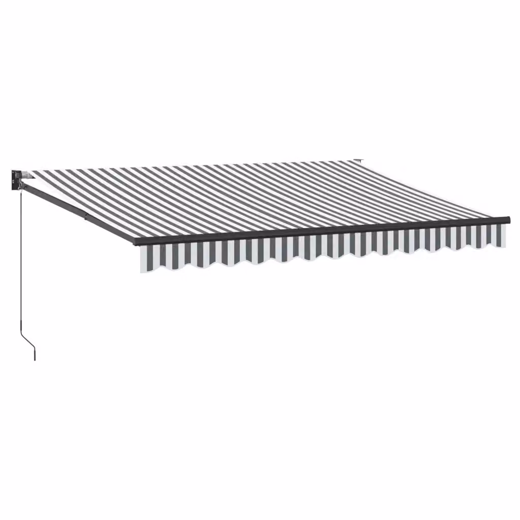 Tenda retrattile VIDAXL con bracci pieghevoli in alluminio e tessuto in poliestere, colori antracite e bianco, L: 350 cm, P: 250 cm – 2