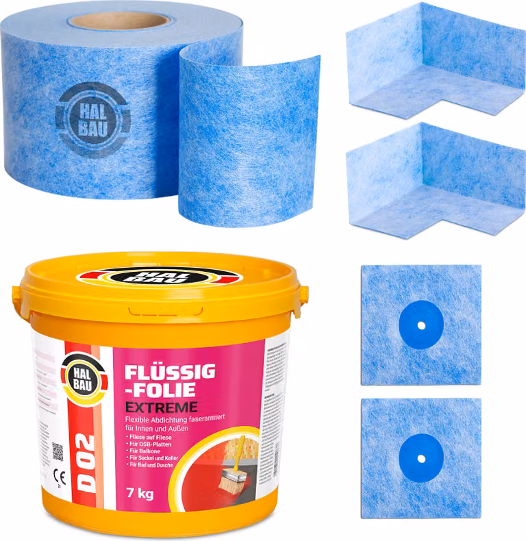 Set di sigillatura esterno interno balcone bagno foglio liquido 7kg nastro sigillante 10m set angolo H311