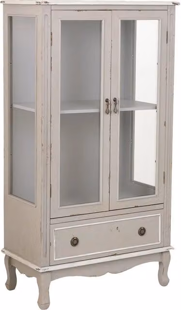 Vetrina in legno con 1 cassetto e 2 ante 80x42x148h cm