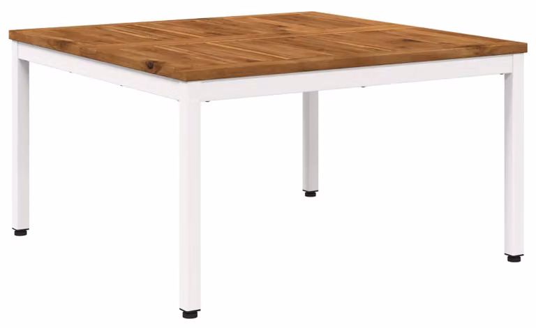 Tavolino da caffè, design naturale e colore bianco, dimensioni 80 x 80,5 x 45 cm