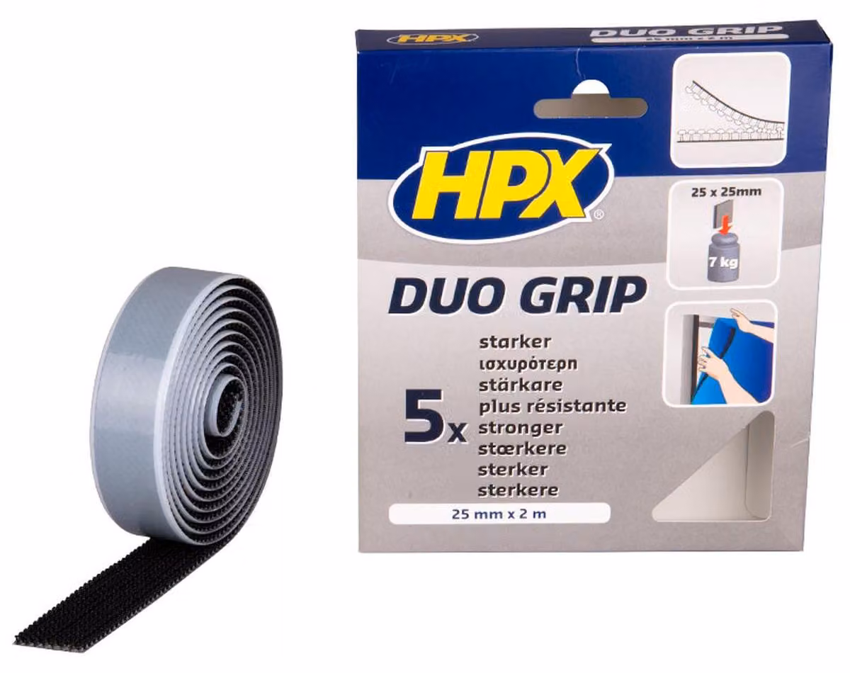 HPX Duo Grip Nastro di presa regolabile nero 25 mm x 2 m