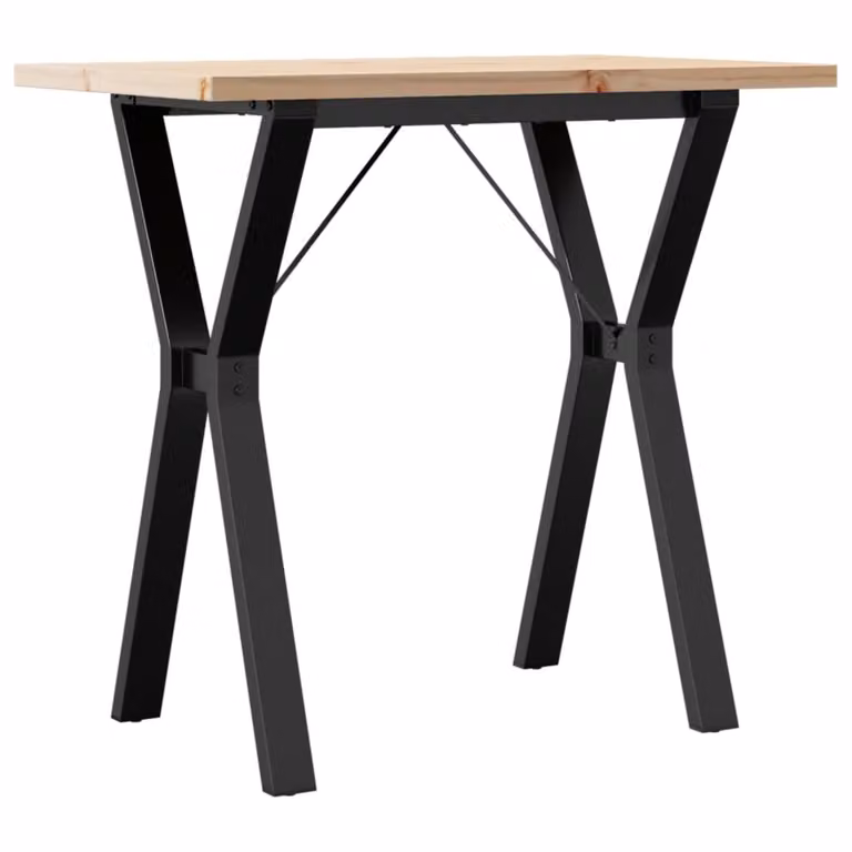 Tavolo da Pranzo Telaio a Y 80x50x75,5 cm Legno Pino e Acciaio
