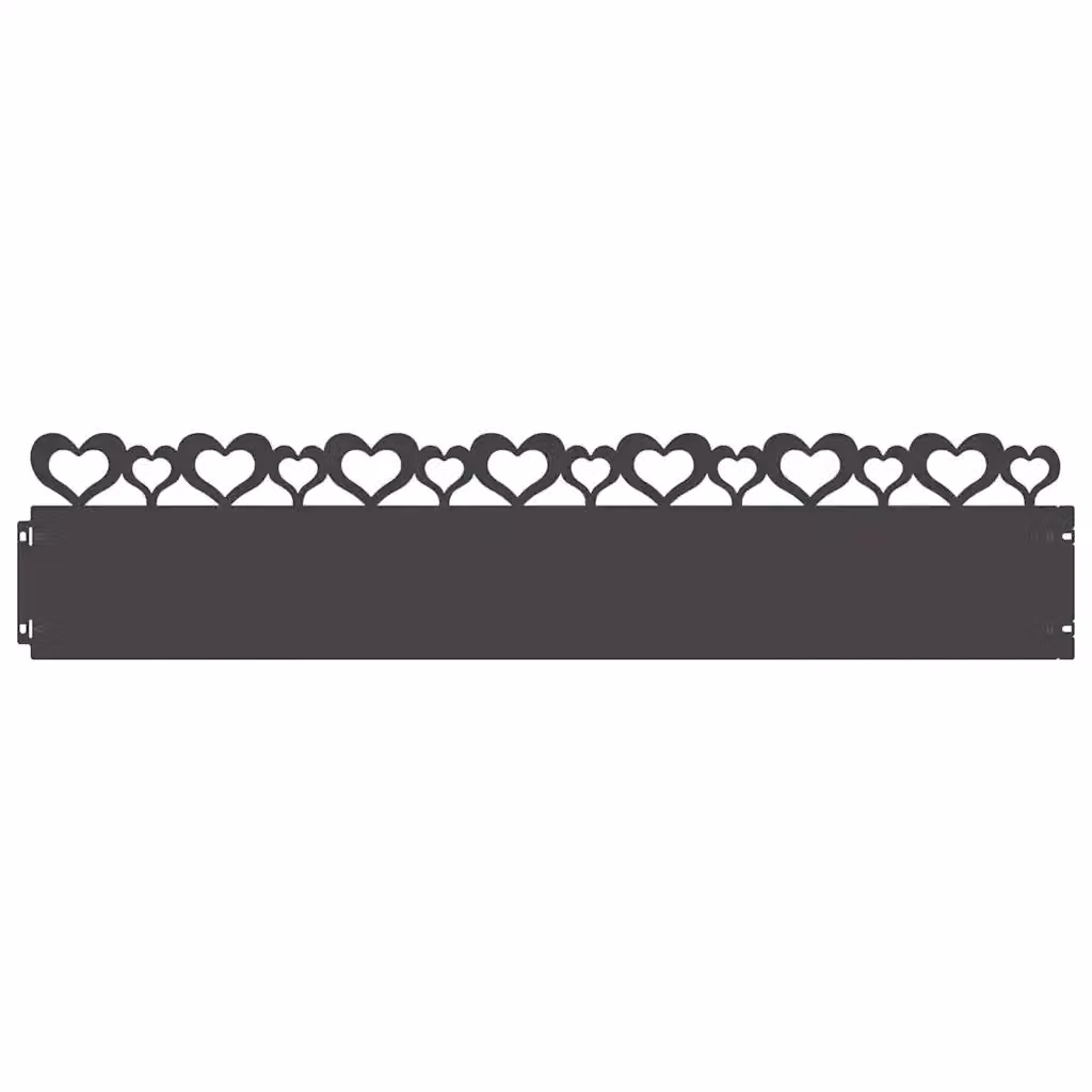 Bordure per prato Videx in acciaio nero, 30 pezzi, L: 103 cm, H: 22 cm, P: 0,05 cm – 2