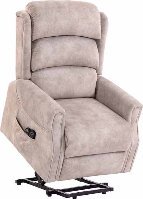 Poltrona Relax Elettrica Alzapersone HOMCOM in Velluto con Massaggio a Vibrazione e Calore, Beige, L: 80 cm, P: 160 cm, H: 82 cm