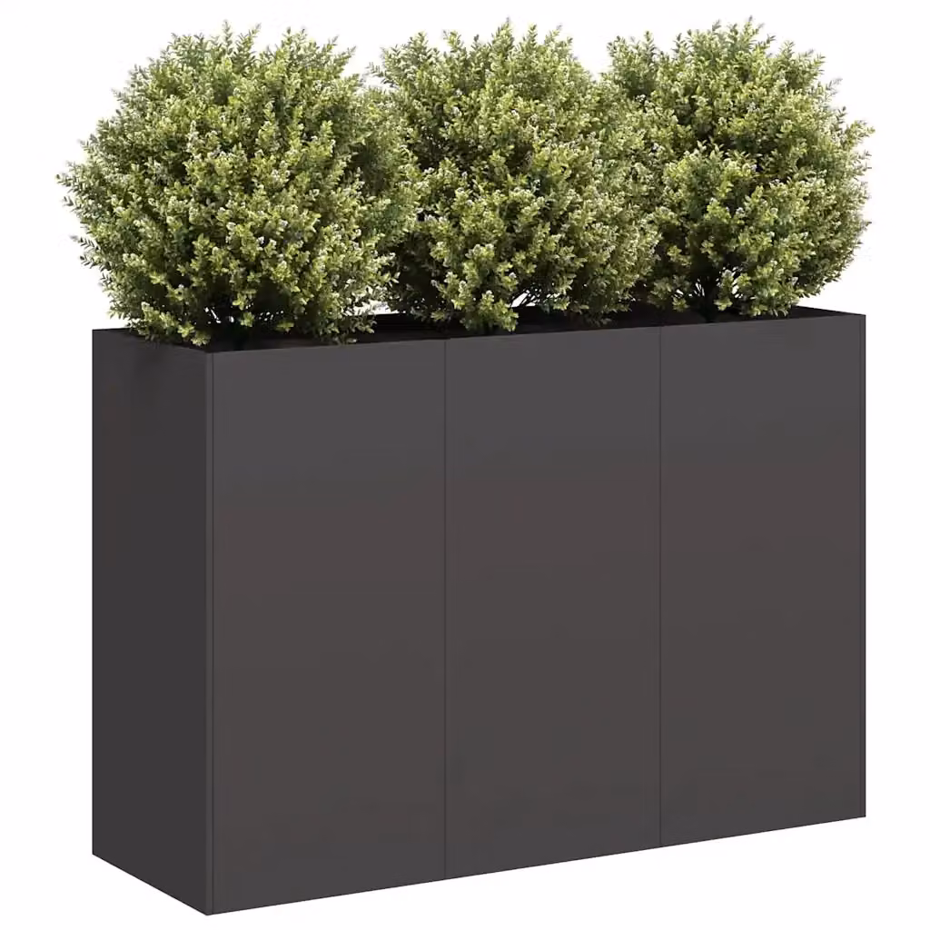 Fioriera a cassetta DESIGN IN in acciaio laminato a freddo nera per orto e giardino L/P/H: 120 x 40 x 80 cm