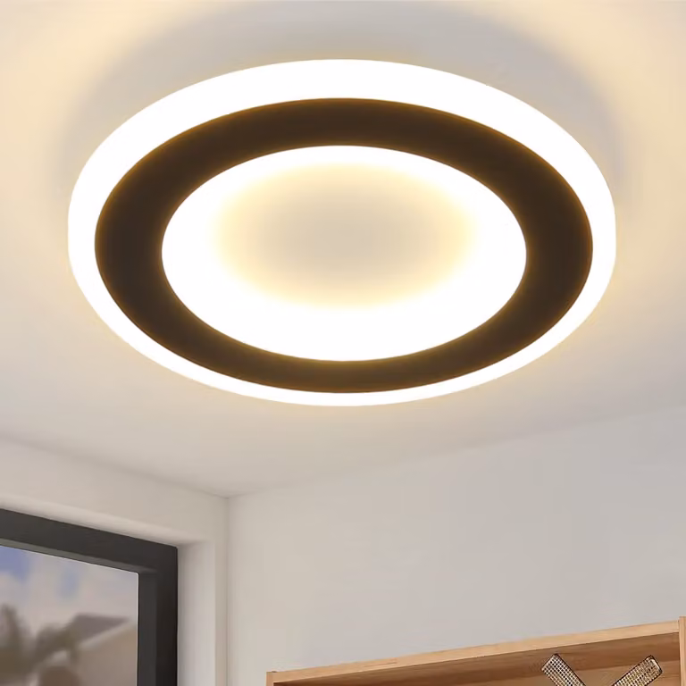 ZMH lampada da soffitto LED camera da letto - 20W moderno corridoio lampada nera camera da letto lampada bianco caldo soffitto illuminazione rotonda soggiorno lampada per cucina corridoio soggiorno camera dei bambini