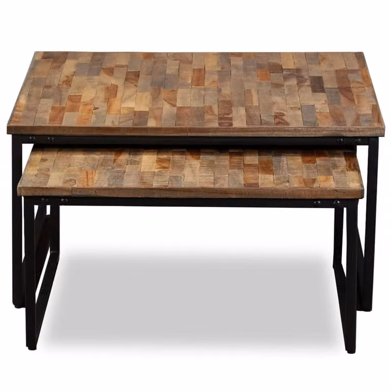 Set di tavolini 2 pezzi Teak massiccio riciclato