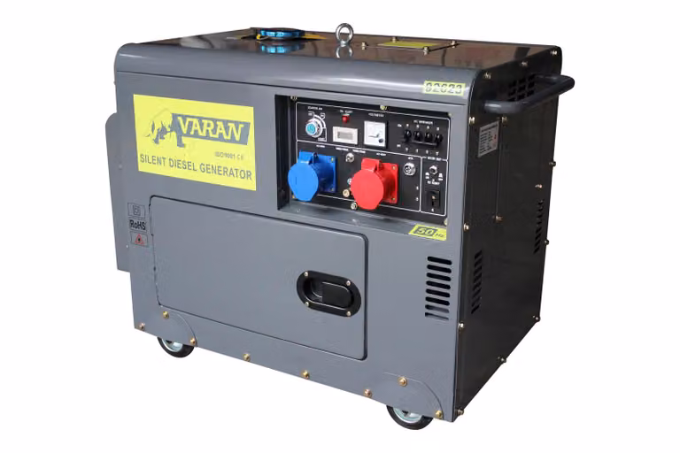 Varan Motors - 92623-ATS Gruppo elettrogeno diesel silenziato 5kVA 400V & 230V + avviamento elettrico ATS