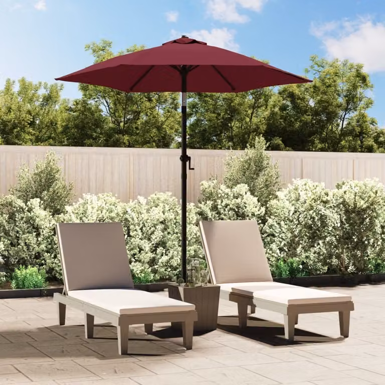 The Living Store Ombrellone rosso bordeaux 200 x 224 cm in alluminio
