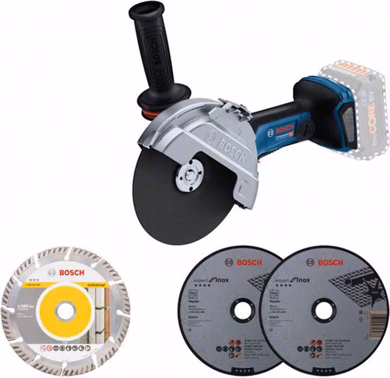 Bosch Professional BITURBO GWS 18V-180 PC - Smerigliatrice angolare a batteria (senza spazzole, 18V, Ø 180 mm con taglio 230 mm, uomo morto, pronta per l'uso, senza batteria, in scatola)