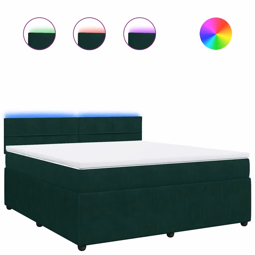 Letto Ibrido vidaXL con Materasso a Molle Insacchettate e Struttura in Velluto Verde 180x200 cm – 2