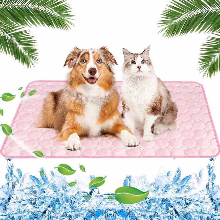 Tappetino refrigerante per cani e gatti, autorigenerante, 70x100 cm, rosa, taglia XL