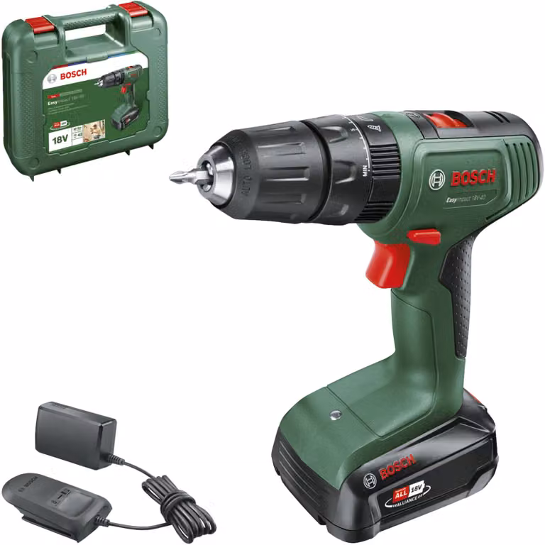 EasyImpact 18V-40 (1x 1.5Ah) + AL18V-20 drill driver in carrying case