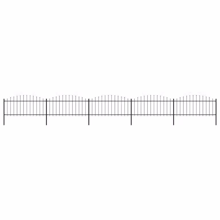 Recinzione da giardino con punta a lancia vidaXL in acciaio nero L: 838 cm, H: 75 cm