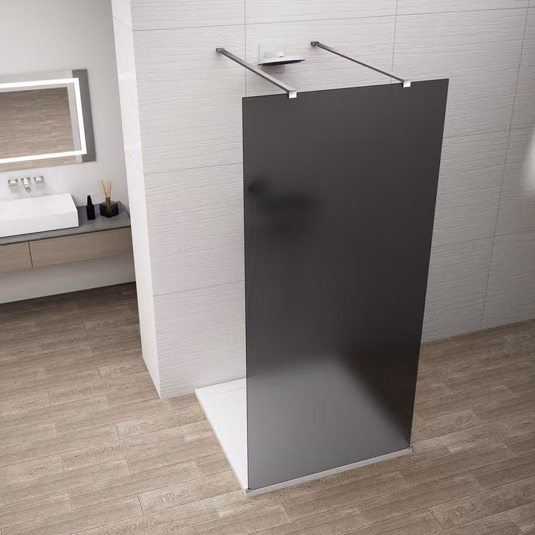 Pannello in vetro per doccia Polysan ESCA CHROME, autoportante, vetro grigio, 1300 mm