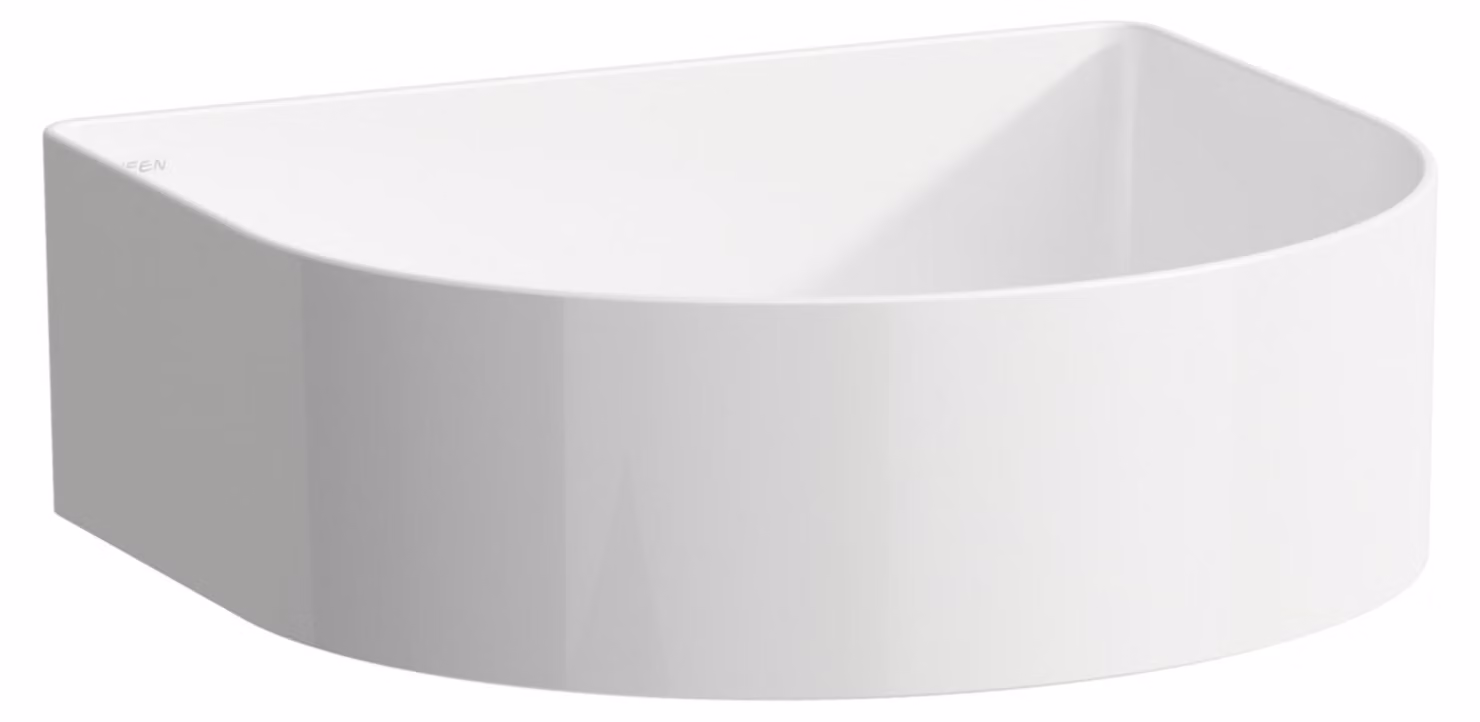 LAUFEN Sondeur courant pour lavabo, sans trou pour robinet, sans trop-plein, 410x365mm, avec couvercle en céramique pour robinet de vidange, blanc, H8123424001121, H8123424001121