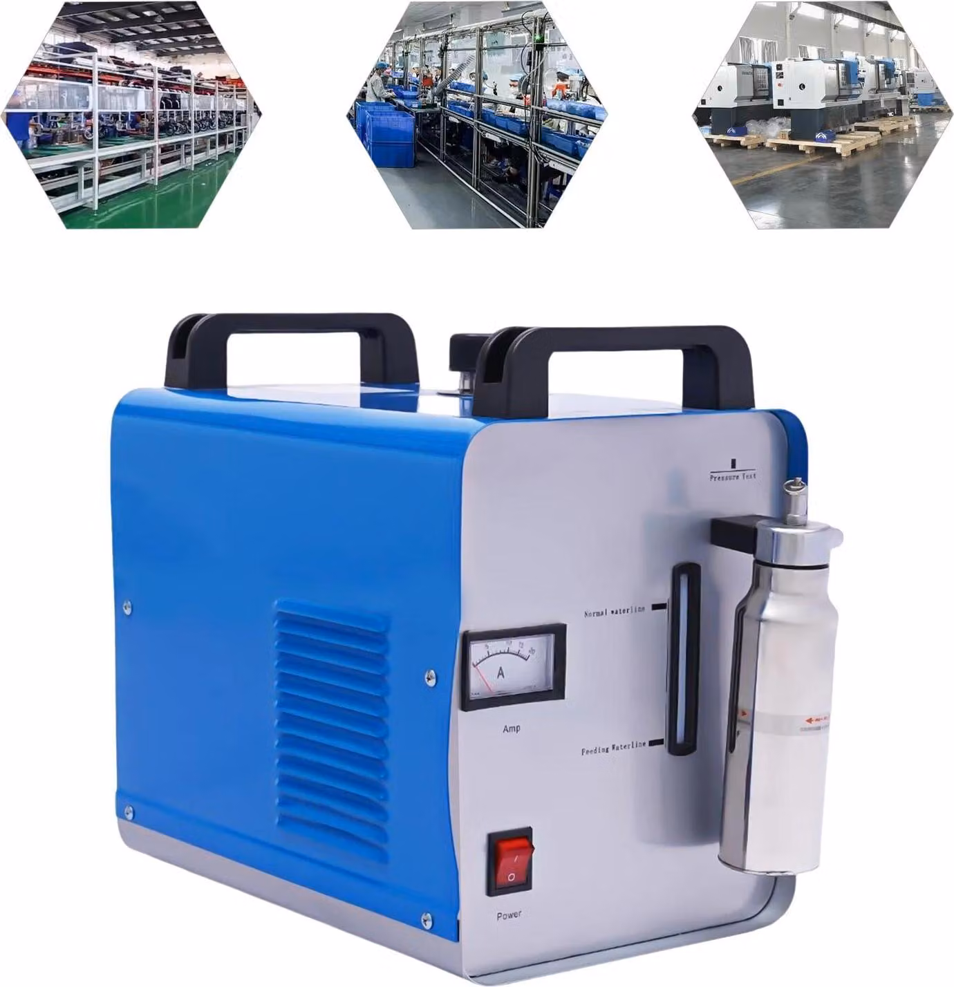 Lucidatrice acrilica - Saldatrice ad acqua HHO/generatore di fiamma a gas - 220 V - Ossigeno-idrogeno - Bruciatore incluso - Blu